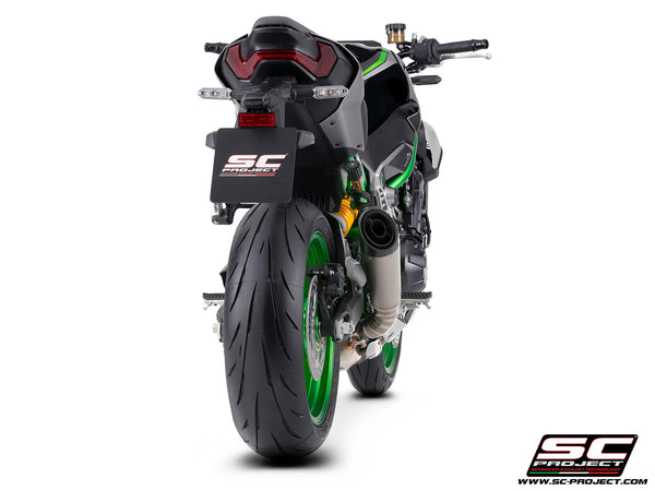 Kawasaki Z900 with SC-Project S1 titanium exhaust, back view