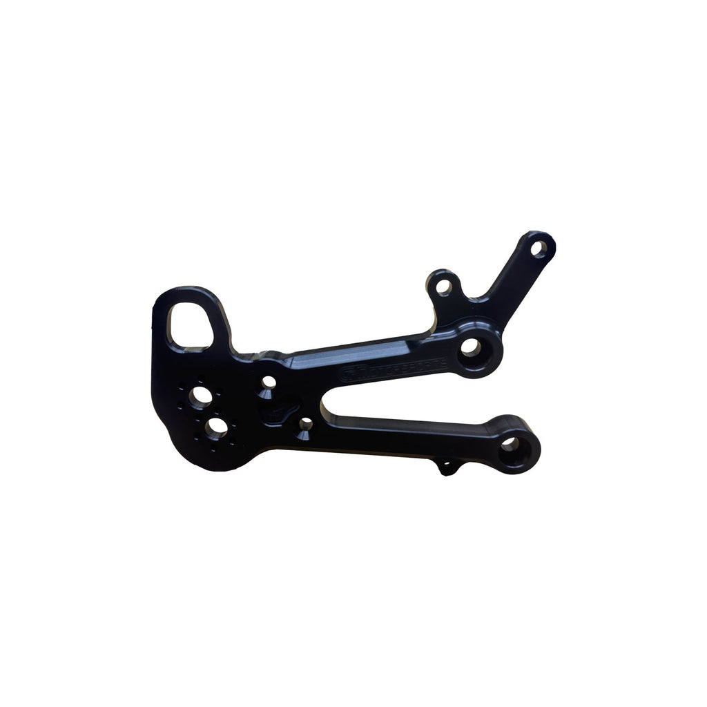 Woodcraft 05-0760RO Aprilia RS660 Right Outer Eccentric Rearset Bracket, Black