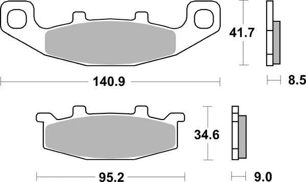 BREMBO Rear Brake Pad Set, Kawasaki ZX-6 600 1990–1993 – 07KA09