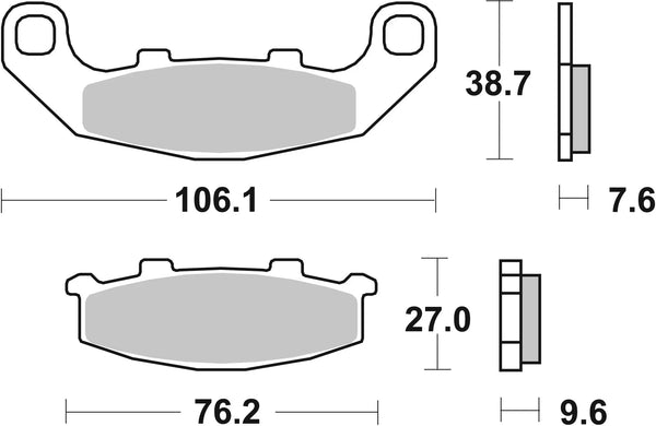 BREMBO Rear Brake Pad Set, Kawasaki KR-1 S 250 1990+ – 07KA11