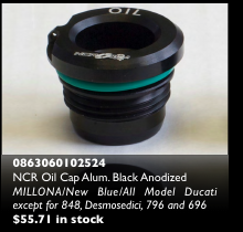 NCR Aluminum Black Anodized Oil Cap Ducati 2V