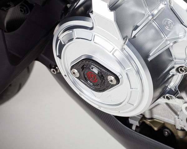 MOTOCORSE Carbon alternator cover with Titanium screws - Ducati V4 Trama del carbonio e finitura superficiale - 200P – Plain