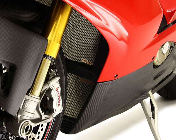 MOTOCORSE Titanium oil radiator protection screen - Ducati Panigale V4 (2018-2024) / Streetfighter V4 (2020-2024)