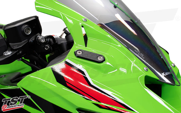 TST Mirror Block Off Plates for Select Kawasaki Ninja Motorcycles