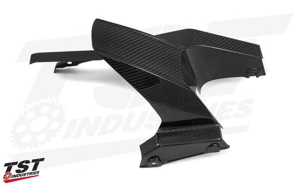 TST Twill Carbon Fiber Rear Tire Hugger & Chain Guard for Honda Grom 2014-2020