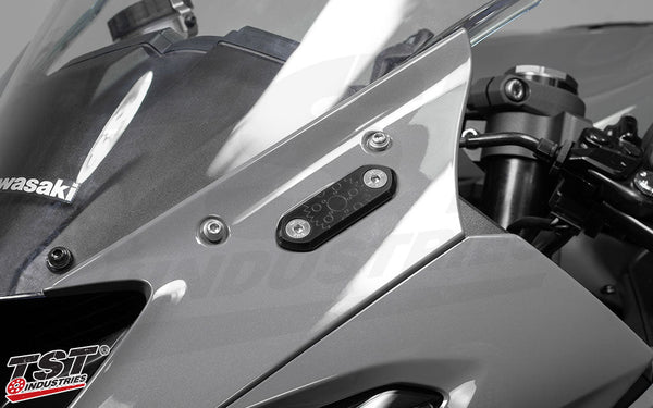 TST Mirror Block Off Plates for Select Kawasaki Ninja Motorcycles