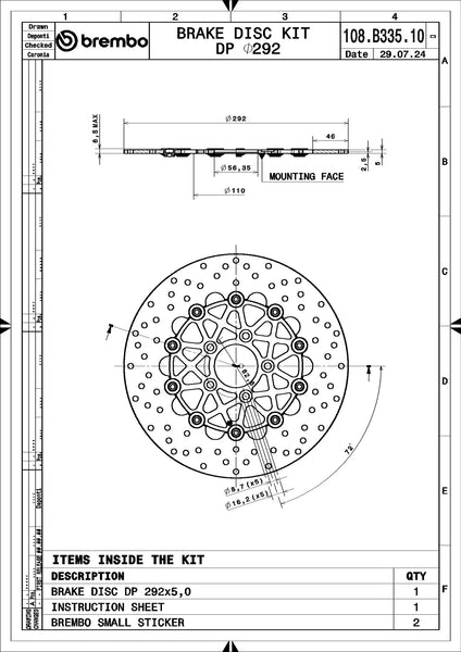 BREMBO 108B33510 brake disc