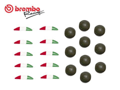 BREMBO 110A26389 RCS Rubber Cap and Tricolor Sticker Kit – 10 Caps + 10 Stickers