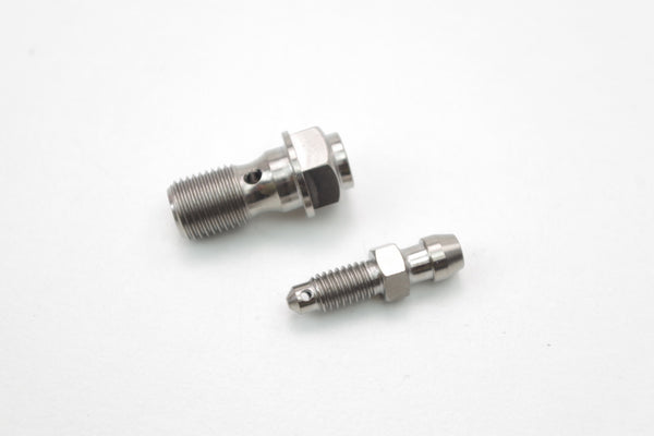 KBIKE Brake hose screw with bleed valve in titanium Pos. 3 M10x1T
