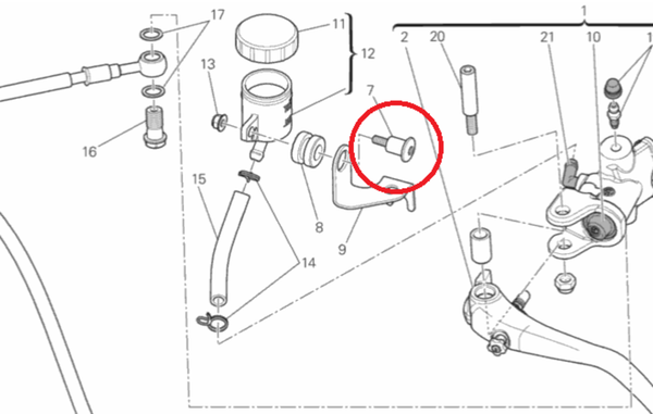 KBIKE Brake / clutch fluid tank screw VITS01