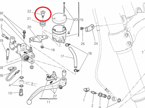 KBIKE Brake / clutch fluid tank screw VITS01