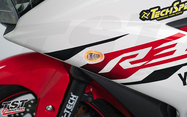 TST HALO-GTR Front LED Flushmount Turn Signals for Yamaha YZF-R3 2015-2024