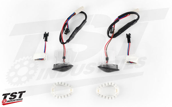 TST HALO-GTR Front LED Flushmount Turn Signals for Yamaha YZF-R3 2015-2024