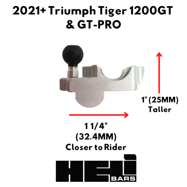 HeliBars Triumph Tiger 1200 GT-Pro Rally Pro Tour Performance handlebar riser 2023