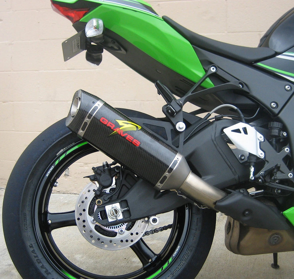 Graves Motorsports Kawasaki ZX10r Cat Back Carbon Exhaust System