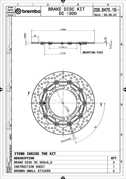 BREMBO 208B47019 official product image