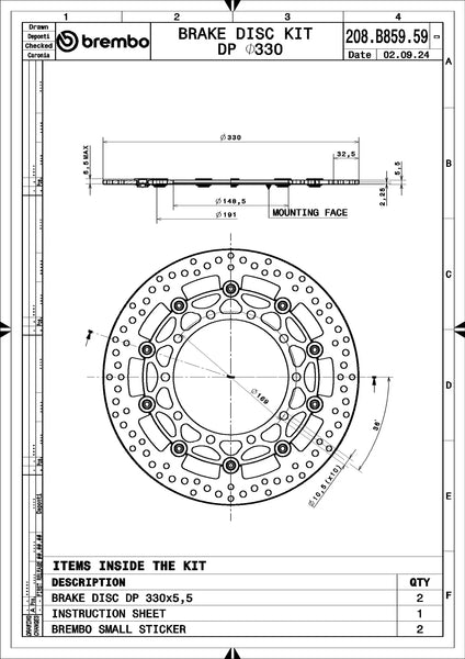 BREMBO 208B85959 official product image