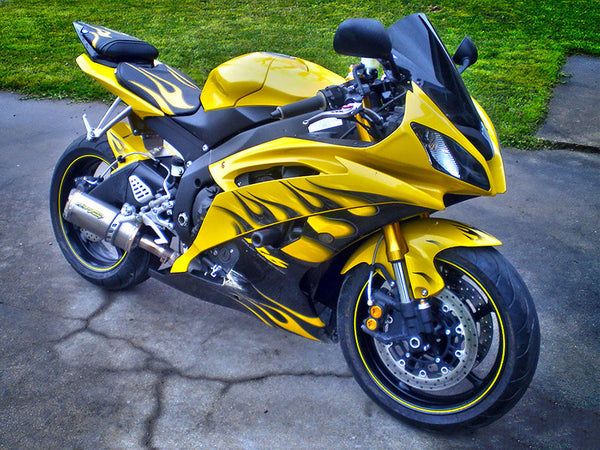 Yamaha | R6 08-16 | Flame | Passenger Seat Cover