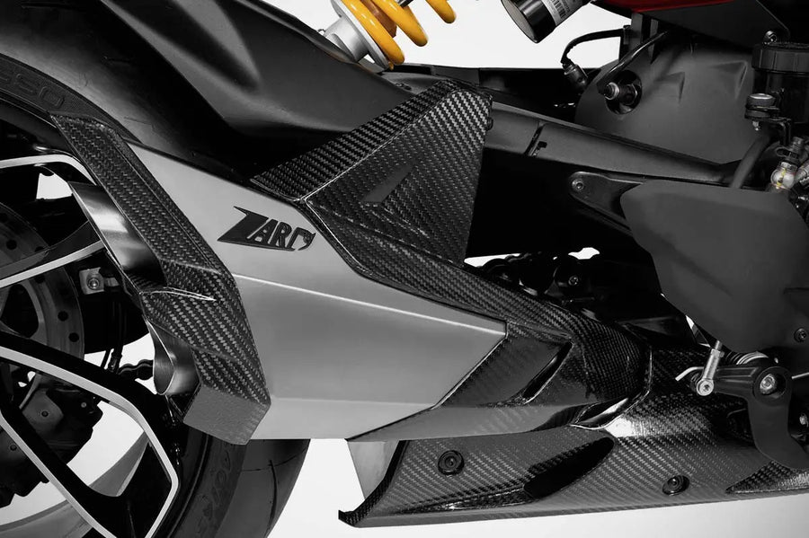 ZARD Exhaust Mako Racing Slip-On Ducati Diavel V4 2023- Titanium With Carbon Covers and Heat Shield