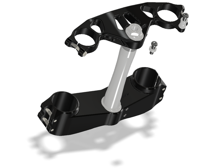 Triple Clamp Kit, GP, ZX-10 11-15, Black 322112B