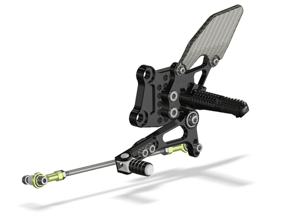Rear Set Kit, Ninja 250-300, Black 324110B