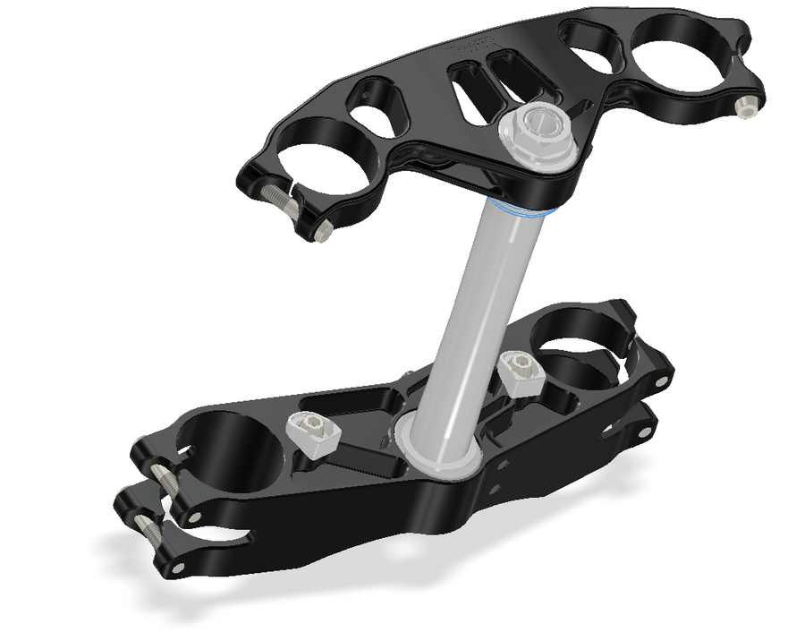 Triple Clamp Kit, GP, GSXR600 04-05, GSXR750 00-05, GSXR1000 01-06, Black 412112B
