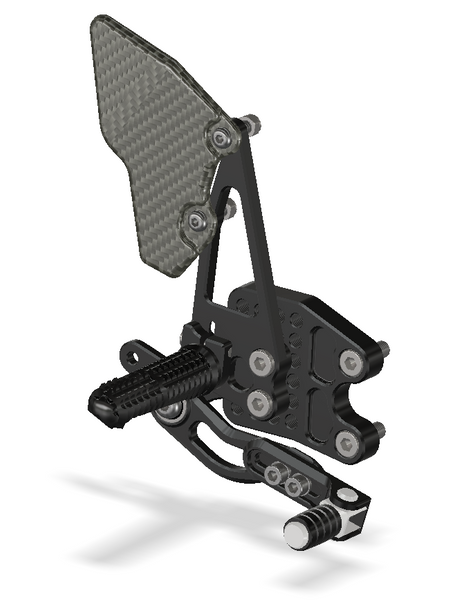 Rear Set Kit with Shift Lever, GSXR1000 09-16, Black 421110B
