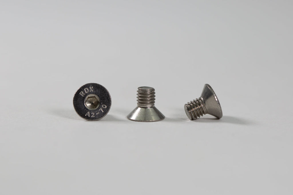 0249 SS Skid Pad Hardware Kit 5x8 Flat Head (NO O-RING) - Woodcraft Technologies