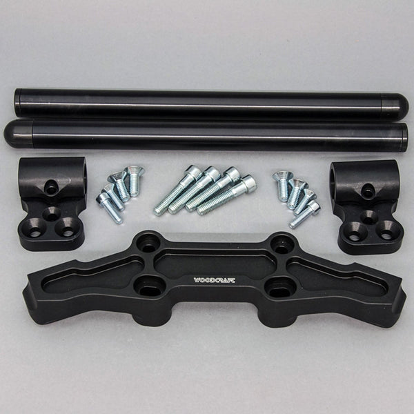 Clipon Adapter Plate w/ Std. Black Bars Kawasaki NINJA 650 2006-2016, ER6N 2009-2011 - Woodcraft Technologies
