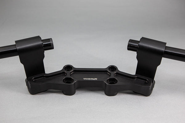 Adjustable Riser Clipon Adapter Plate w/ Std. Black Bars Kawasaki NINJA 650 2006-2016, ER6N 2009-2011 - Woodcraft Technologies