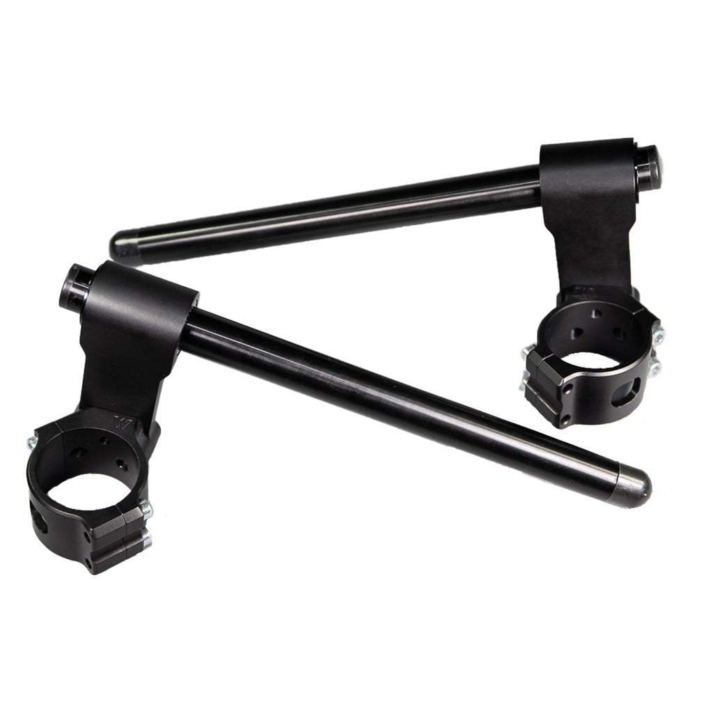 BMW R Nine T 55mm Adjustable Angle 75mm Rise Clip-on Riser Assembly with Standard Black Bars - Woodcraft Technologies