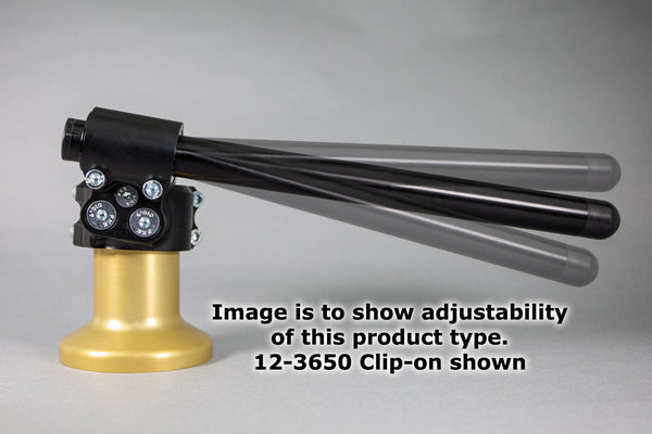 BMW R Nine T 55mm Adjustable Angle 75mm Rise Clip-on Riser Assembly with Standard Black Bars - Woodcraft Technologies