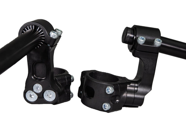 Aprilia Tuono V4 1100 2015-20 51mm Side Mount 75mm Rise Eccentric Adjustable Clip-on Riser - Woodcraft Technologies