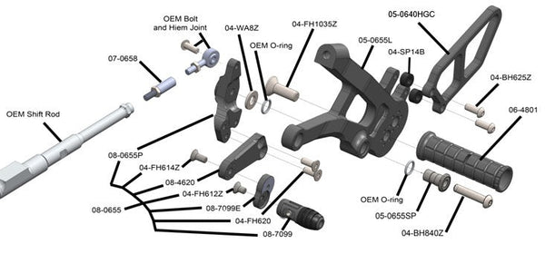 05-0658B Ducati Streetfighter V4/V4S Complete Rearset