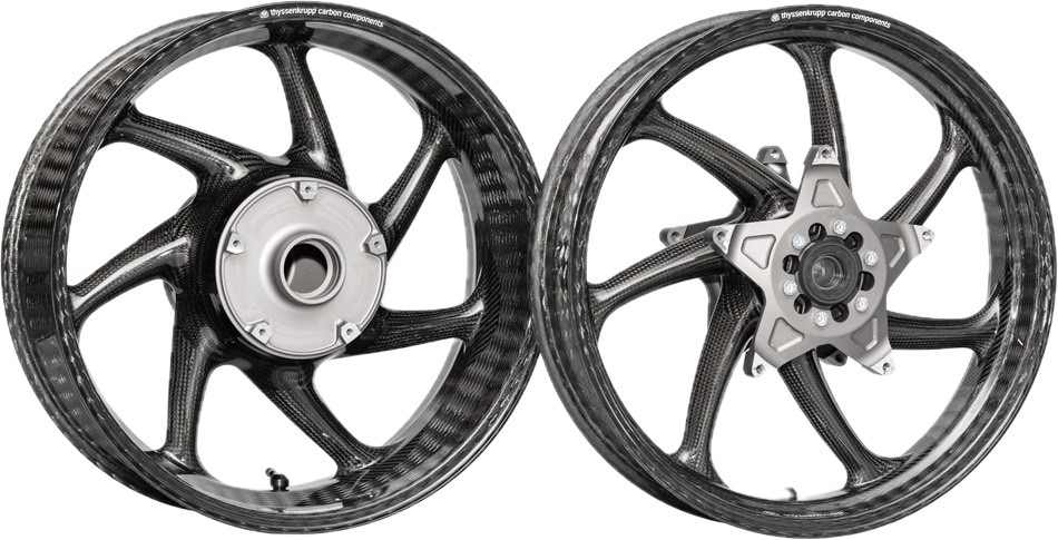 Representative thyssenkrupp carbon front and rear wheel set