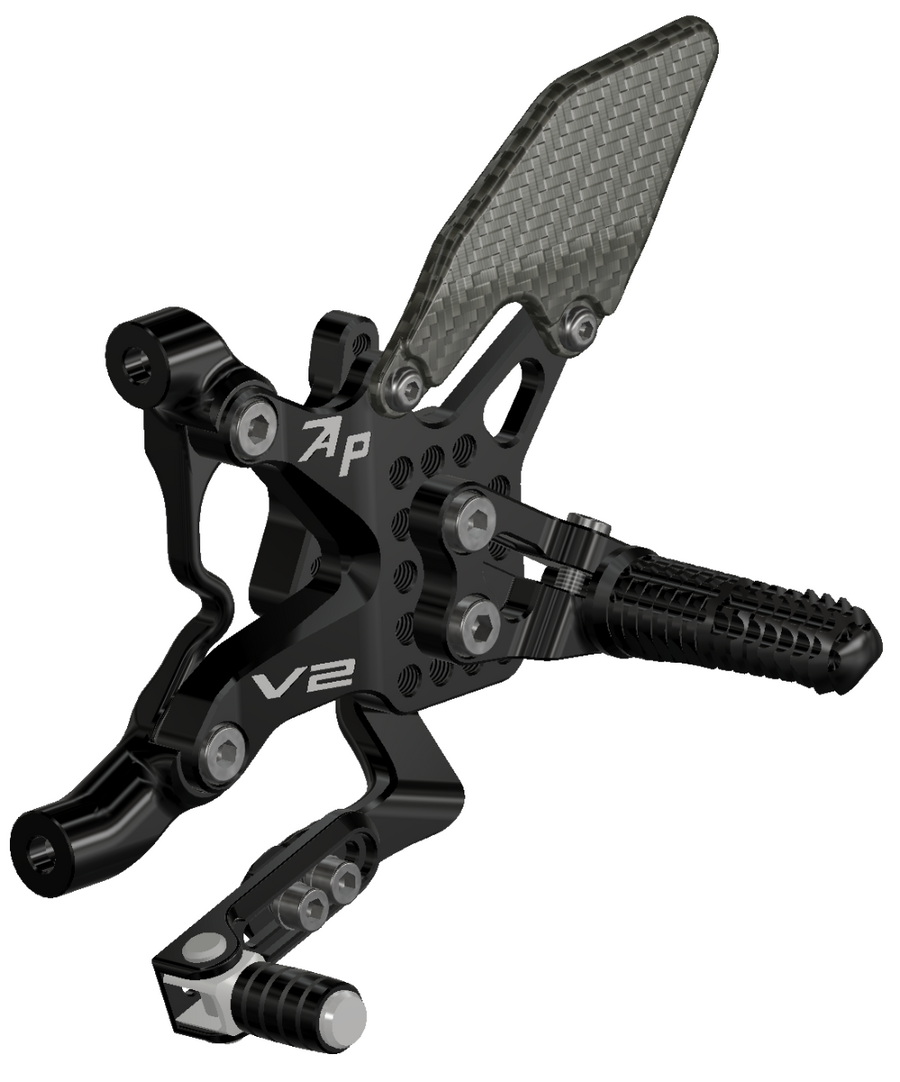 Rear Set Kit, Ducati V2, 2020-2024, Black 516110B