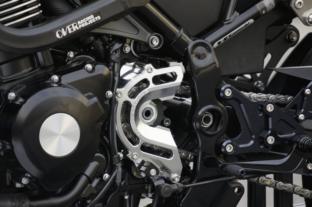 OVER Racing Sprocket Cover with Shift Shaft Support Silver Z900RS | 57-71-11 image 1