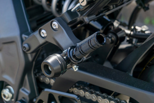 OVER Racing Passenger Footpeg Sliders Black MT-09(21-)/YZF-R7(22-) | 59-452-04B image 2