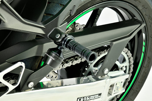 OVER Racing Passenger Footpeg Sliders Black KAWASAKI | 59-86-04B image 2