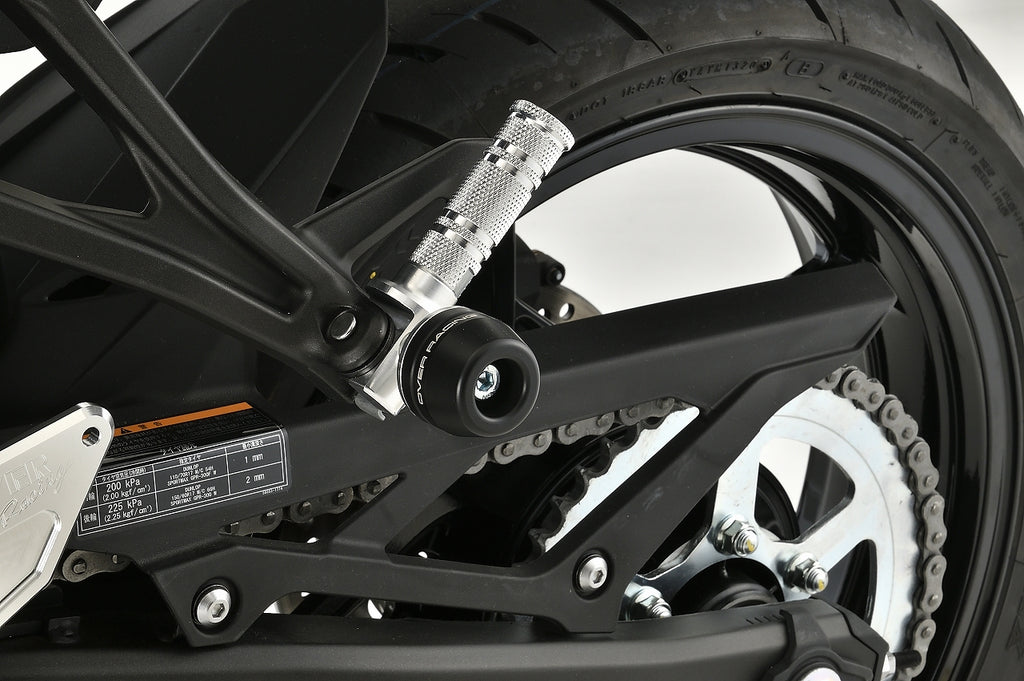 OVER Racing Passenger Footpeg Sliders Silver KAWASAKI | 59-86-04 image 1