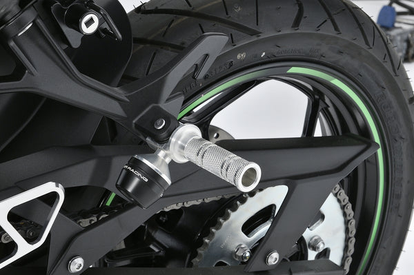 OVER Racing Passenger Footpeg Sliders Silver KAWASAKI | 59-86-04 image 3