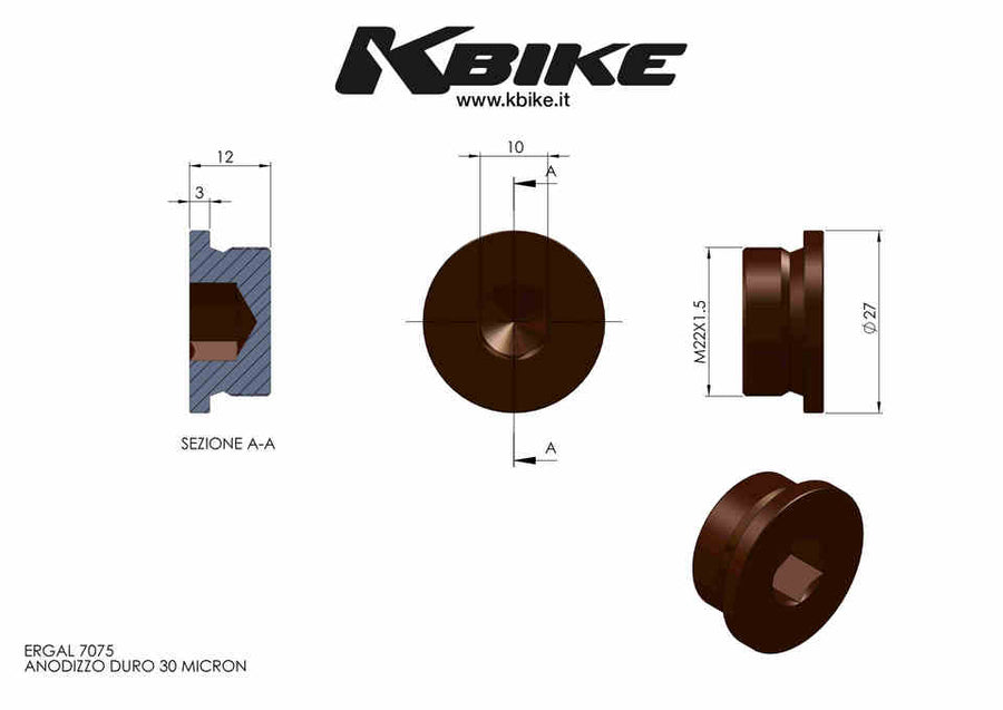 KBIKE Cap M22x1.5 KM003D