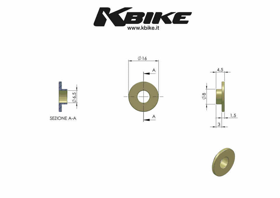 KBIKE Cap 16 x 4.5 hole 6.5 KM007