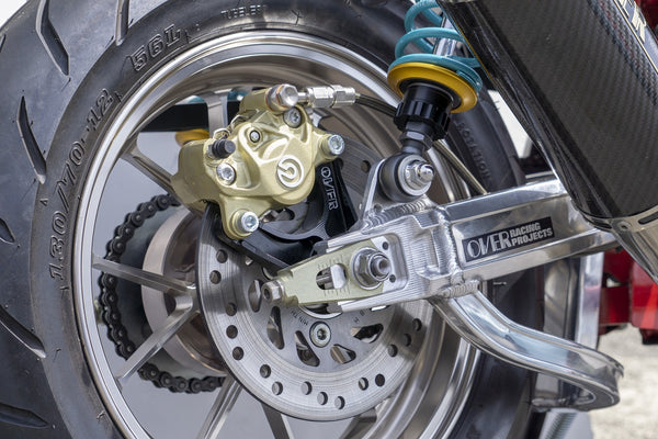 OVER Racing Rear Caliper Bracket Brembo 2-Piston (Crab) UP Silver Monkey125 | 83-012-21 image 2
