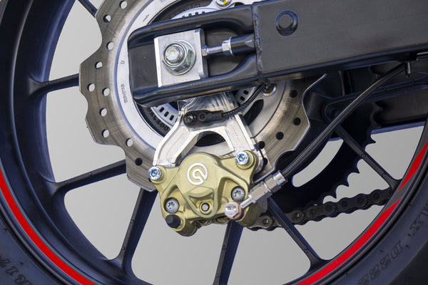 OVER Racing Rear Caliper Bracket for Brembo 2-Piston Caliper Silver CBR400R(16-18)(19-) | 83-102-21 image 2