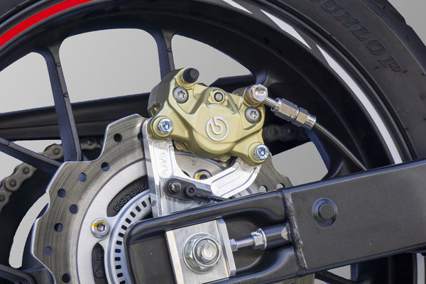 OVER Racing Rear Caliper Bracket for Brembo 2-Piston Caliper Silver CBR400R(16-18)(19-) | 83-102-21 image 3
