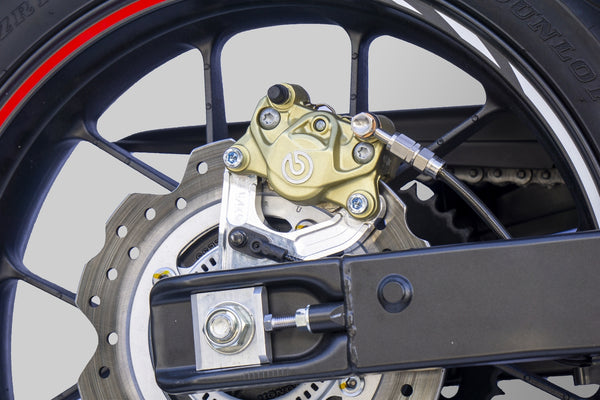 OVER Racing Rear Caliper Bracket for Brembo 2-Piston Caliper Silver CBR400R(16-18)(19-) | 83-102-21 image 4
