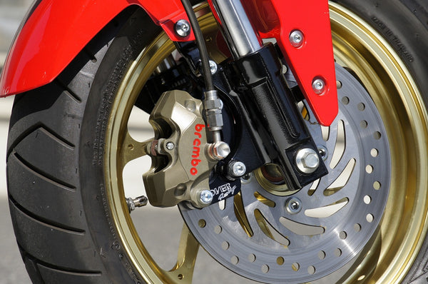 OVER Racing Front Caliper Bracket Black Brembo 2-Piston (Crab) OVER/SUNSTAR for GROM(-20) | 83-22-14 image 1