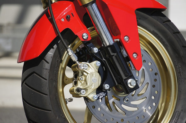 OVER Racing Front Caliper Bracket Black Brembo 2-Piston (Crab) OVER/SUNSTAR for GROM(-20) | 83-22-14 image 3