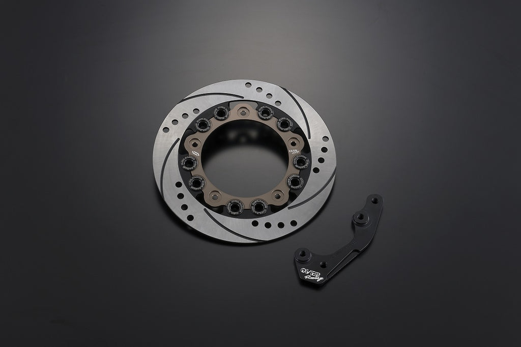 OVER Racing OVER/SUNSTAR Full-Floating Brake Disc & Dedicated Caliper BracketBlack GROM(21-)/Monkey125(with ABS)/DAX125 | 83-223-14FDB image 1